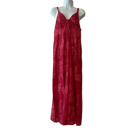 Asha Dresses & Skirts - Asha Maxi Sleeveless Pink Floral Beach Cover or Vacation Dress S/M Size Womens